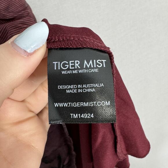 Tiger Mist Frieda Dress Womens XS Burgundy Romantic Halter Y2K Fairy Grunge - Picture 14 of 15